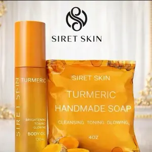 Turmeric body moisturizing oil and soap set