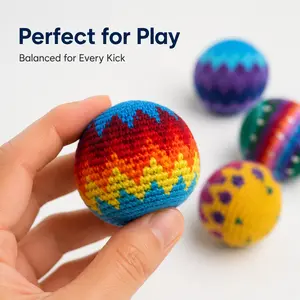 Crochet Multicolor Handmade Hacky Sack Stress Ball 2.5" Diameter Guatemala Handcraft Fair Trade Gifts for Kids Adults