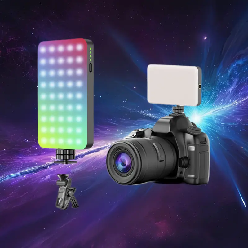 Ultra Slim Portable Magnetic Foldable RGB Fill Light - Large Battery Capacity, Alloy Camera Accessory with Charging Function, Smartphone Memory-Compatible Tool for Live Streaming, Professional Photography