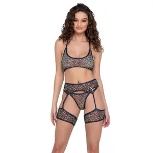 6230 - Sequin Fishnet Garter Belt