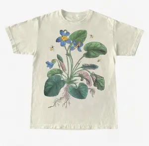 Vintage 90s Flowers Tshirt, Retro Botanical Nature Shirt, Garden Botanical Nostalgic Shirt, Cute Boho Magic Shirt, Underwear Streetwear Casual Floral