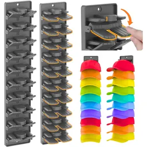 Hat Organizer for Baseball Caps 2 Packs with-in Clips - Wall Closet Hat Rack Holder,for Door/Closet Display Hat Racks Hanger (& Screws) Black.