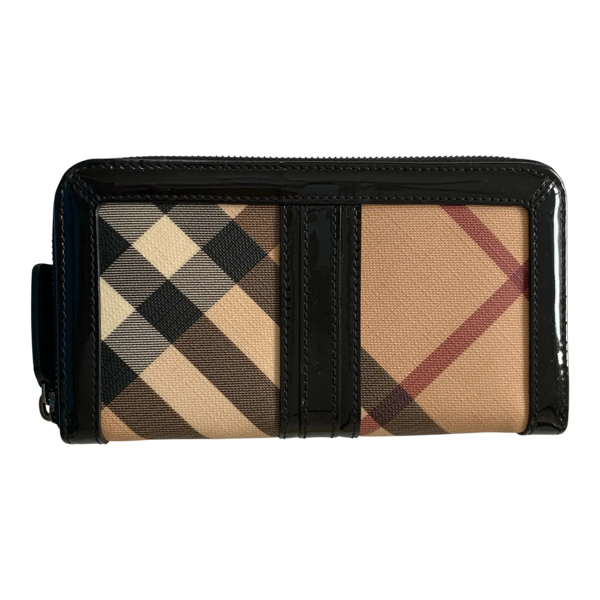 Pre-owned BURBERRY wallet Small Leather Goods FINAL SALE NO RETURN AND NO CANCEL nova check zip around long Authentic with COA