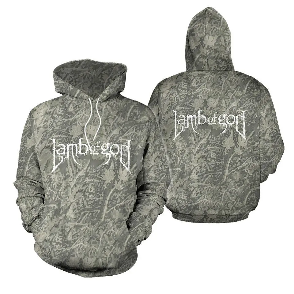 Lamb Of God Merch North America Tour 2026 Camo Unisex 3D Hoodie, 3D Graphic Pullover Hoodie, Unique Realistic Design, Modern Streetwear