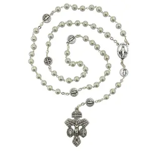Rosary with Pardon Crucifix with Miraculous Medals and Glass Beads