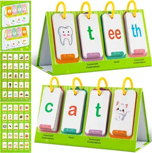 Words Games Phonics Flash Cards for Preschool Kindergarten, Alphabet Learning Pocket Chart, Educational Preschool Phonics Learning Tool for Student Teacher School Supplies