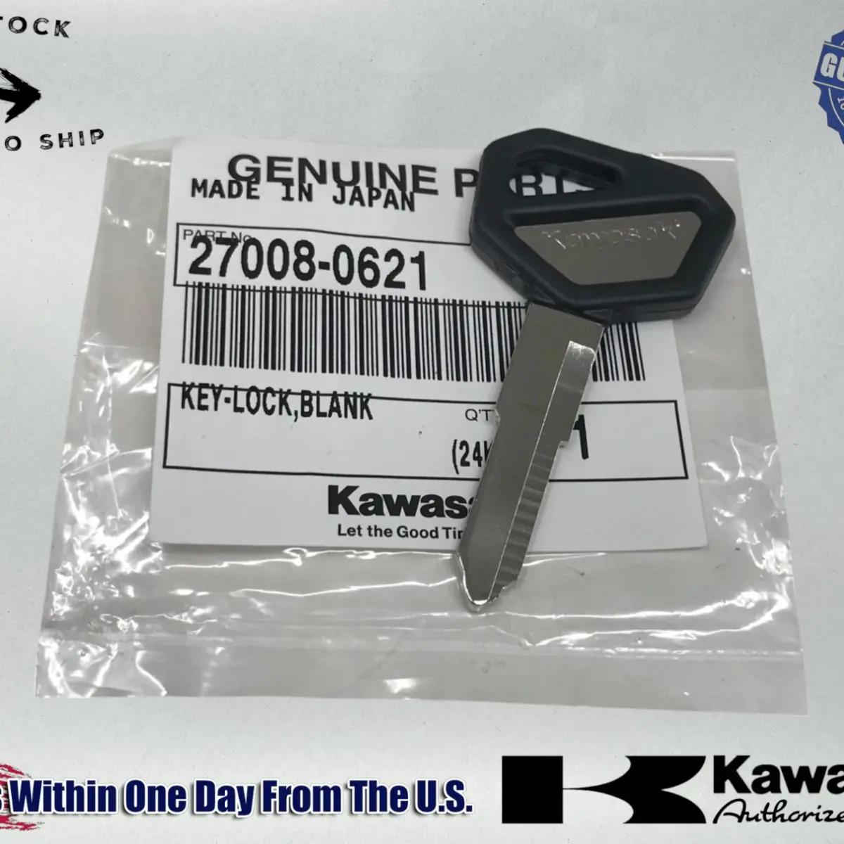 Kawasaki Key Blank Ninja ZX11 250R 600R Concours GPZ 1100 Eliminator 27008-0621