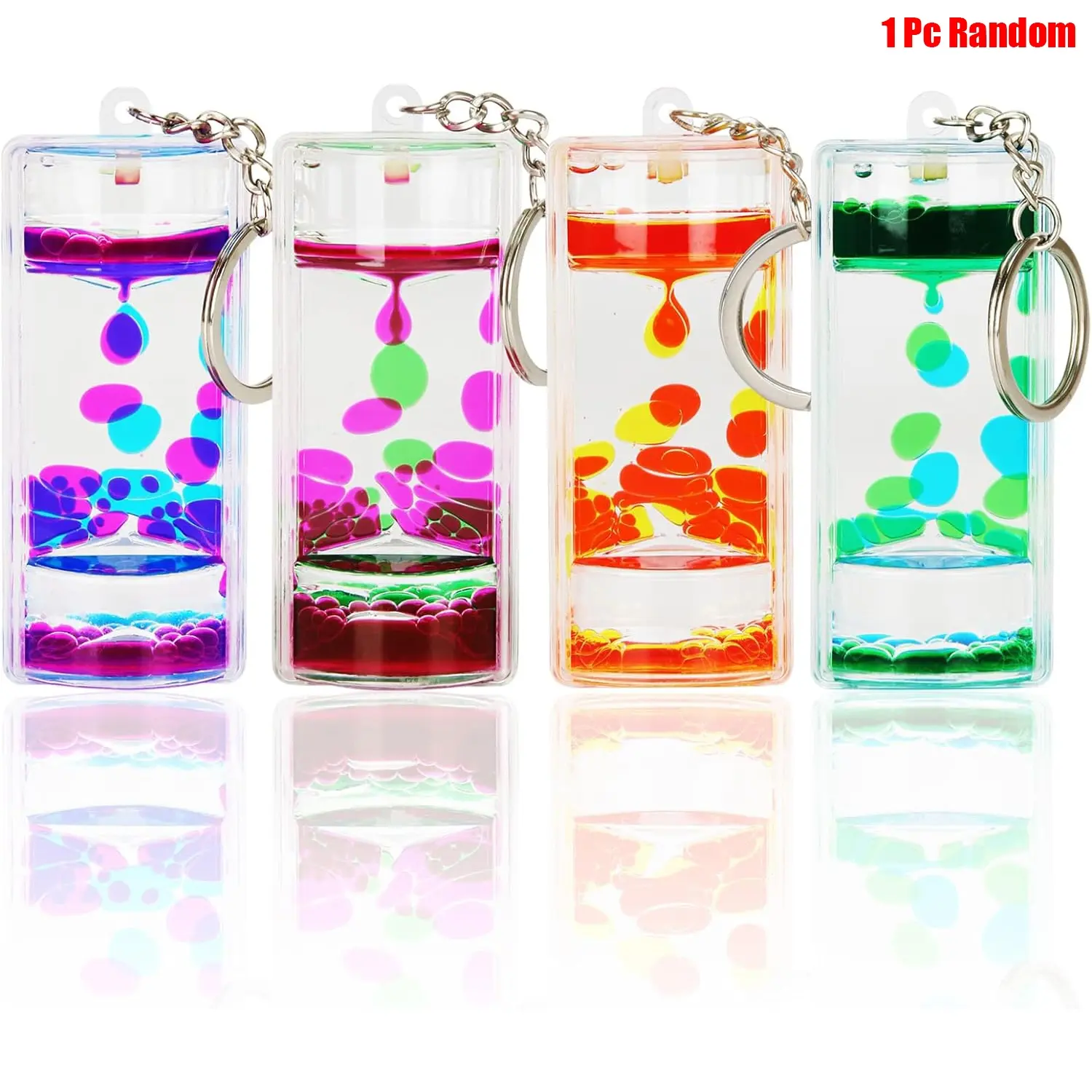 Liquid Motion Bubbler Keychain, Sensory Fidget Keychain, Portable Keychain, Cool Keychains, Sensory Toy for Kids & Adults, Stress Relief Gift, Perfect for Birthdays & Holidays