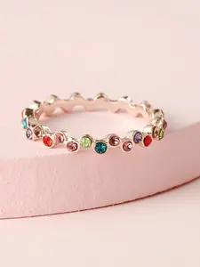 Fresh Simple Seven-Color Ring for Women, Diamond Circle Design, Unique High-End Luxury Ring, Lightweight Fashion Accessory, Dainty Stacking Rings