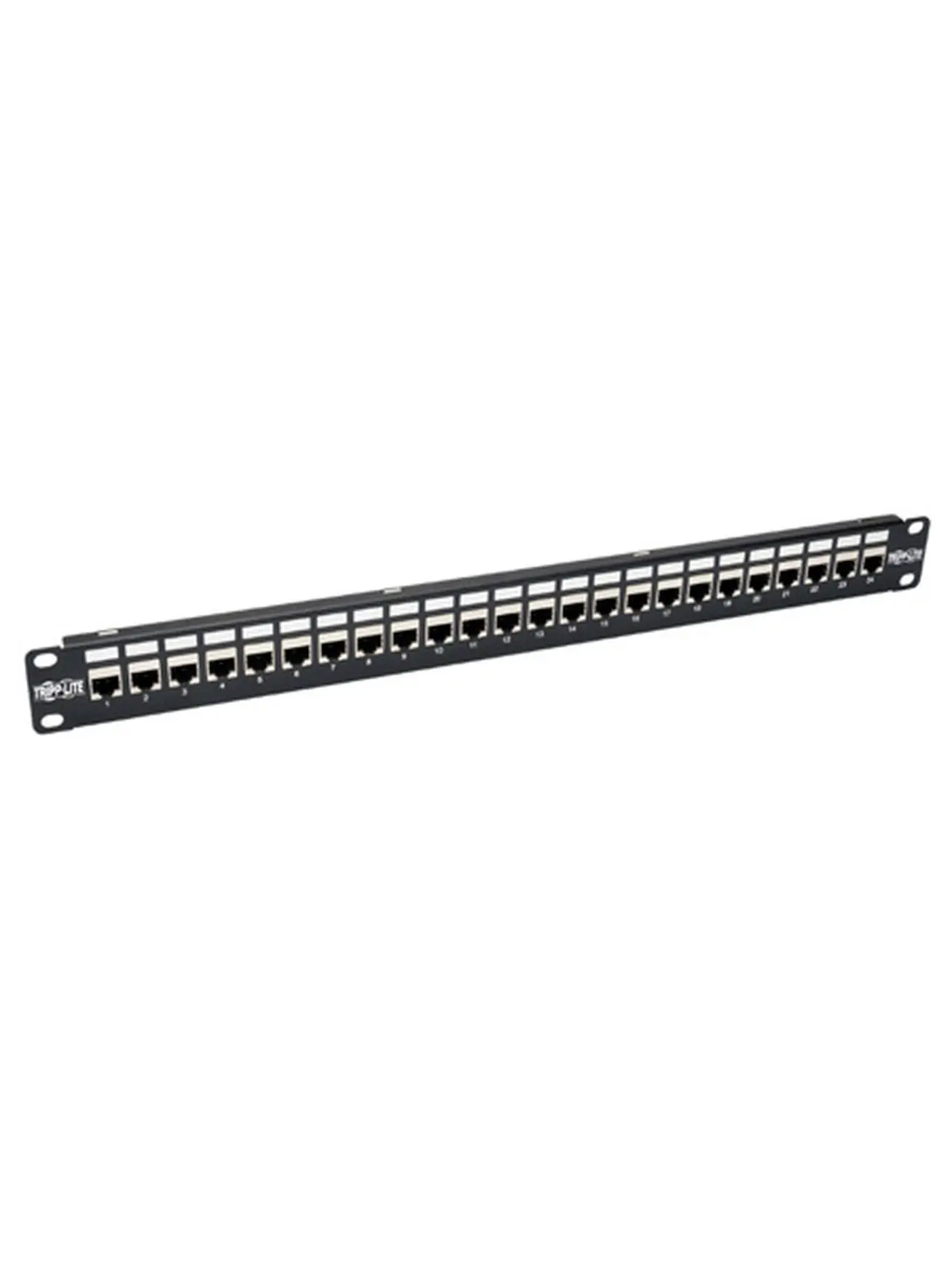 Tripp Lite TRL-N254-024SH6A 24-Port 1U Rackmount STP Shielded Cat6A Feedthrough Patch Panel RJ45 Ethernet