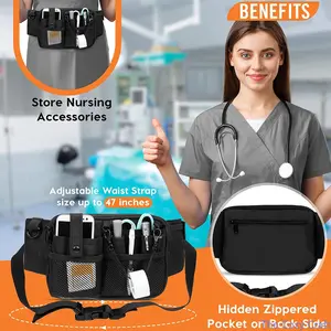 Oxford Cloth Nurse Fanny Pack, Multi‑Pocket Medical Utility Waist Bag, Portable Clinical Care Tool Pouch for Nursing Students Practitioners Healthcare Workers Daily Hospital Use outdoorfun
