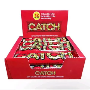 Charles Catch Chocolate 12 Pack Soft Caramel Crisped Rice in Milk Chocolate 50g Bars