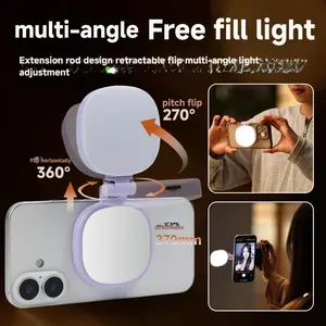 Magnetic Beauty Fill-Light Selfie Mirror—a portable mirror designed for outdoor photography, selfies, and live streaming; it supports color temperature adjustment and provides beauty-enhancing illumination with multi-angle fill-light effects.