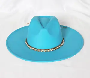 Beaded Stiff FedoraHat