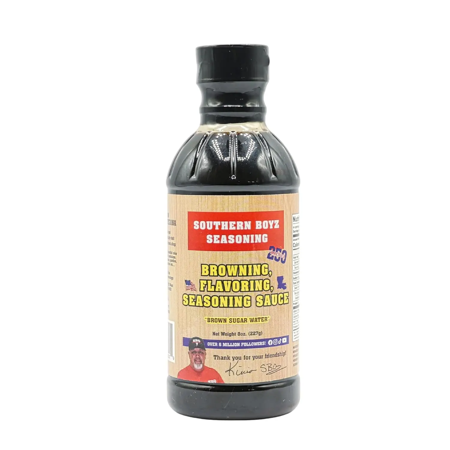 Southern Boyz Brown Sugar Flavor Seasoning Sauce - Ambient, Jarred, Water-Based Cooking Sauce for Staples Preparation, Stews, Meats, Brown Sugar Water