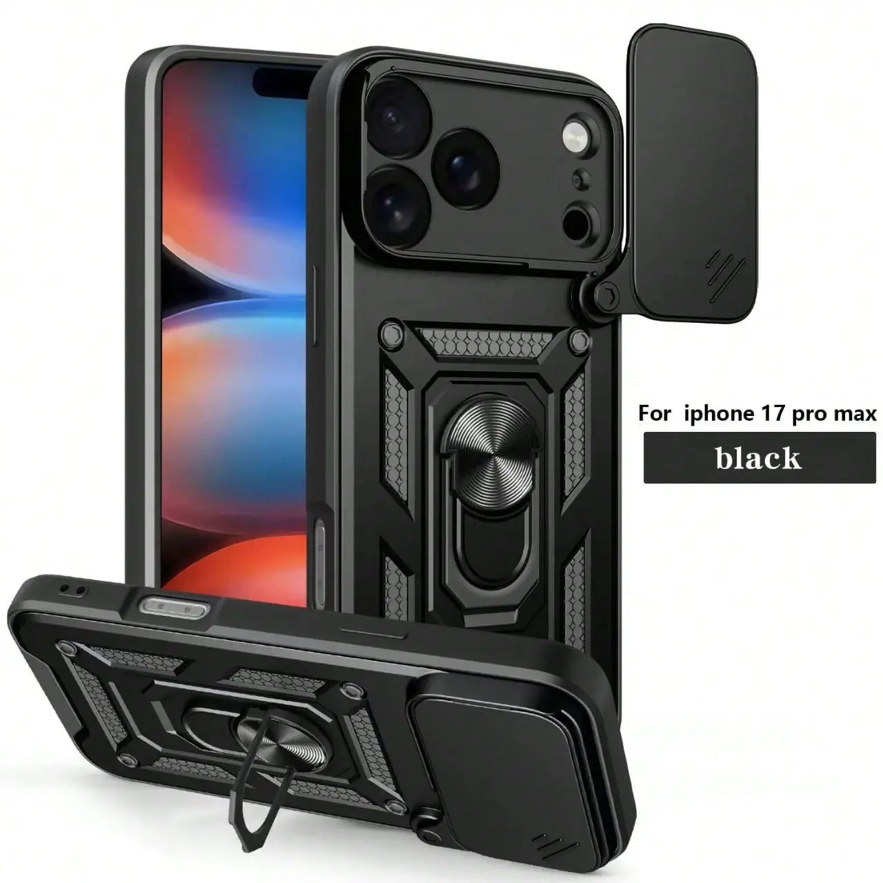 Armor Protective Case for iPhone 17/17 Pro/17 Air/17 Pro Max, 16/15/14/13/12/11 Pro & Pro Max Series. Stylish Armor Design Blends Trendy Fashion with Premium Texture and Excellent Protection.