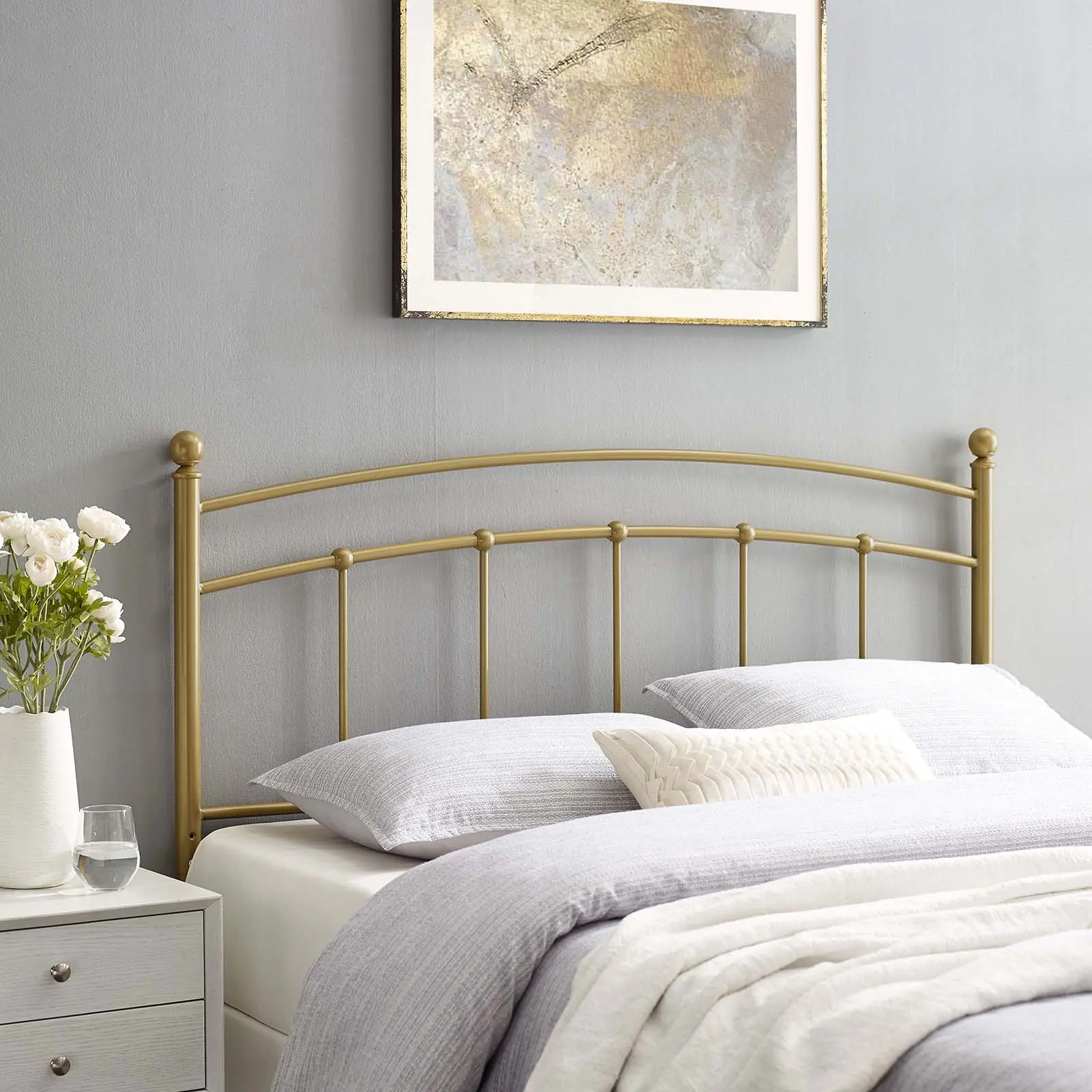 Modway Abigail Full Metal Headboard in Gold Modway Abigail Full Metal Headboard in Gold