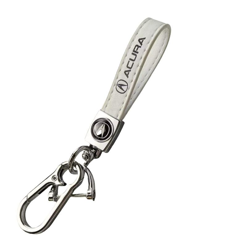 Acura Leather Keychain – Premium Key Fob Holder for RDX, MDX, TLX, ILX, Integra & All Acura Models | 360° Rotating Screw-Free Metal Car Key Strap, Heavy-Duty Leather Keychain | Automotive Gift for Men & Women