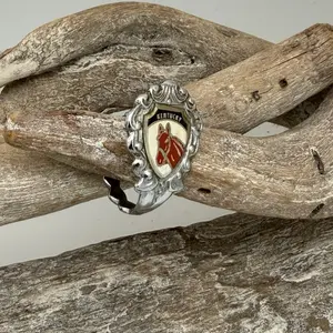 Kentucky Souvenir Spoon ring with Horse Emblem and Silver Frame for Collectors
