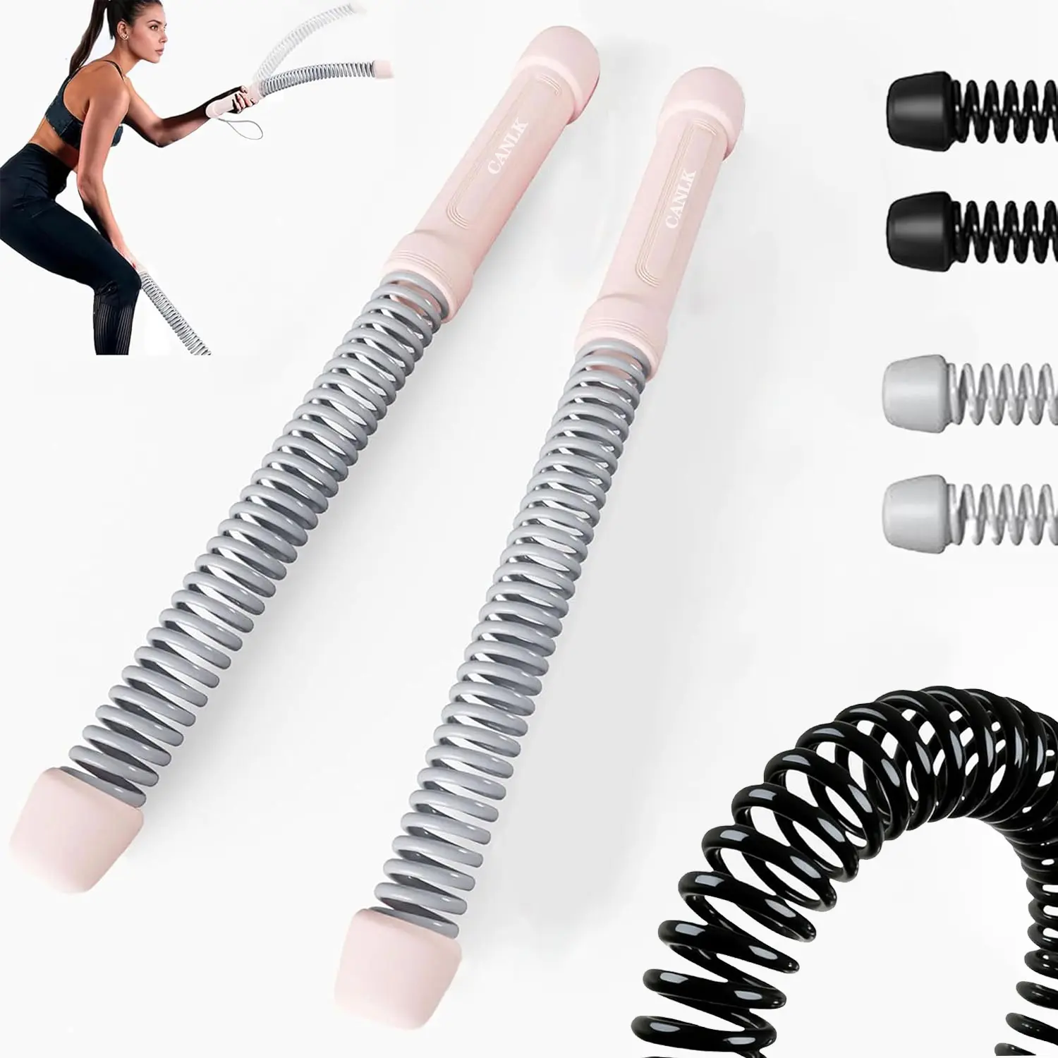 CANLK Ropeless Battle Ropes, Heavy Duty Portable Cordless Battle Ropes , Workout Exercise Rope for Strength Building, HIIT and Low-Impact Aerobic Training for Men & Women