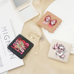 Mini Handheld Makeup Mirror, Y2K Style Angel Bow Cherry Design, Metal Frame, Perfect Gift for Birthdays, Festivals, Christmas