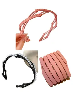 New retractable headband travel foldable women's new facial wash special toothed anti slip hair clip headband hair accessory headpiece Hair Clips Set