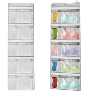 Weekly Kids Clothes Organizer Day of Week School Clothing Storage Monday to Friday Hanging Closet Organizer