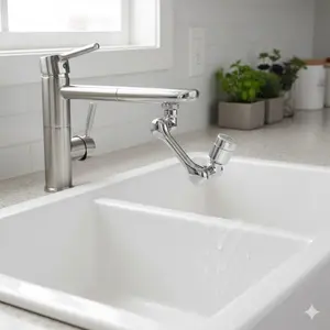 Flexible Faucet Extender: Splash-Free Kitchen Sink Aerator with Multi-Angle Rotation, Tool-Free Installation, Universal Anti-Splash Filter & Adjustable Gooseneck Design.