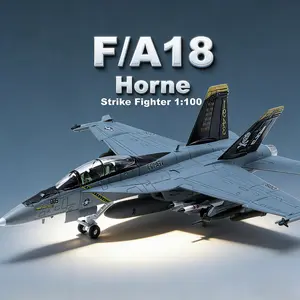 F/A-18 Hornet Strike Fighter Plane Metal Fighter Military Model Diecast Plane Model for Collection or Gift, 1/100 Scale