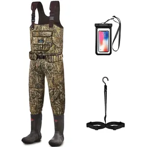 Trudave Chest Waders for Men, Neoprene Fishing Waders with Boots Hanger & 600G Insulated, Waterproof Camo Duck Hunting Waders Outdoor Vest