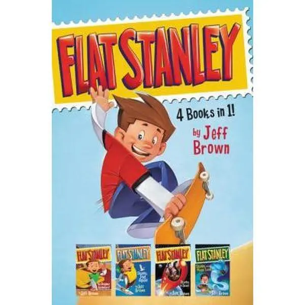 USED Book - Flat Stanley 4 Books in 1!: Flat Stanley, His Original Adventure; Stanley, Flat Again!; Stanley in Space; Stanley and the Magic Lamp by Brown, Jeff (Hardcover) - english
