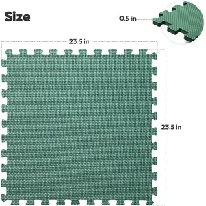 Home Workout Equipment Mat Puzzle EVA Interlocking Foam Floor Tiles Kids Play Areas 24x24x0.5 Blue 12 Pack 48 SQ FT