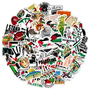 50 high-quality Palestine-themed stickers promoting anti-war, freedom, and peace.These versatile vinyl stickers are ideal for decorating water bottles