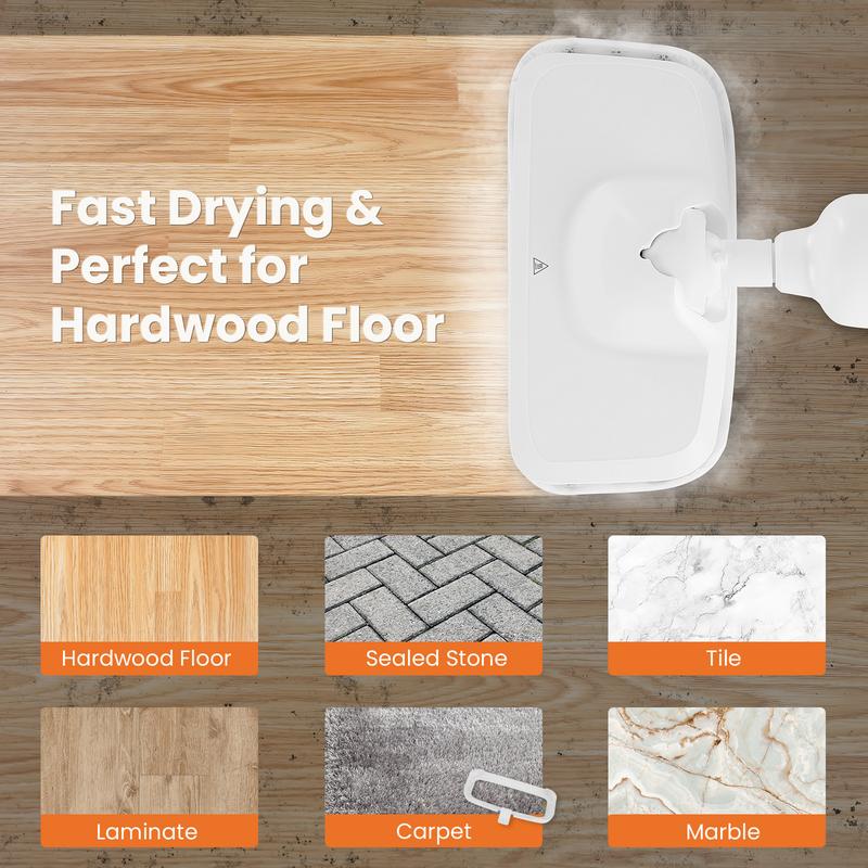 Steam Mop for Floor Cleaning, 2 Washable Pad, Lightweight Floor Steamer Cleaner for Hardwood/Tile/Laminate Floors Carpet