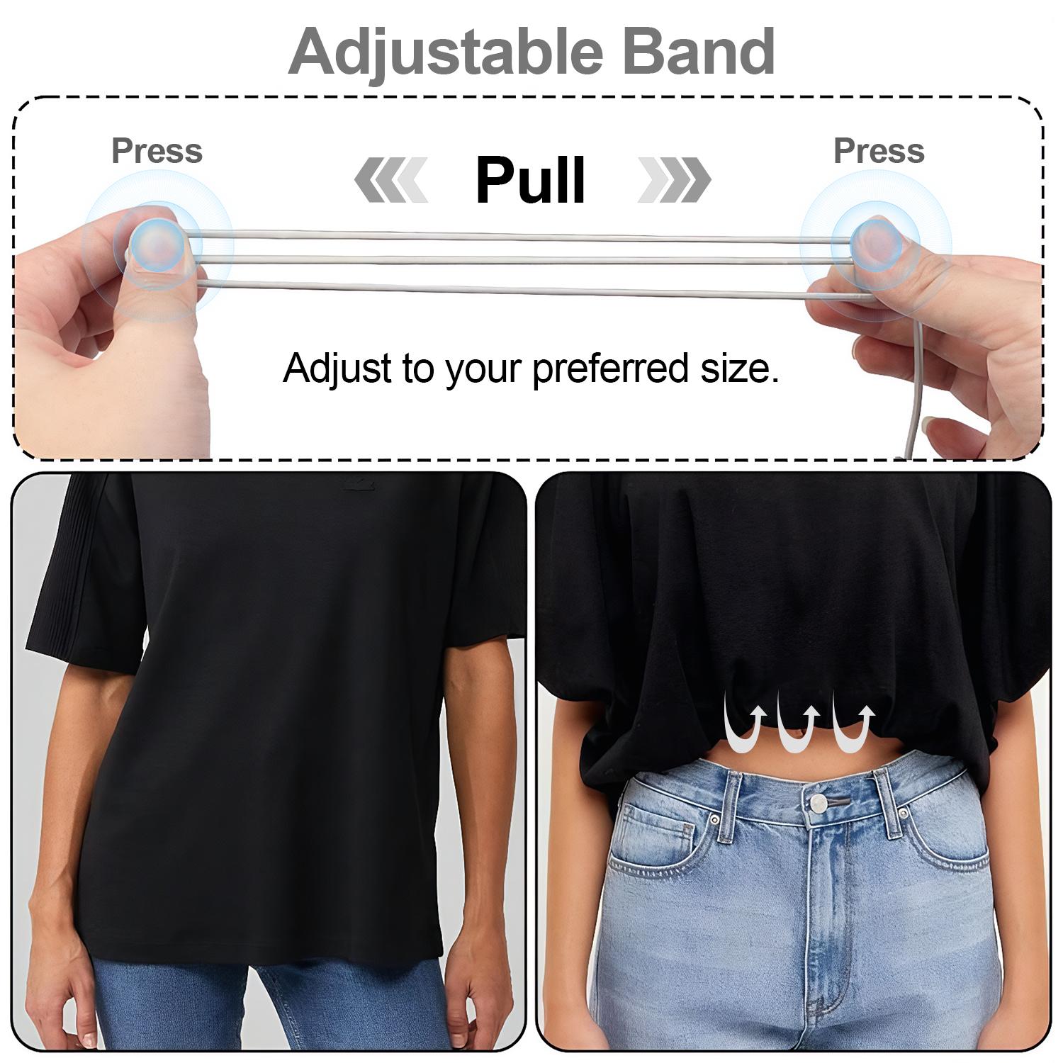 3Pcs Shirt Tuck Band Women, Adjustable Tool for Shirt and Sweater Belly Revealing Elastic Crop Bands to Change The Style of Your Tops Shirts Stays Belt