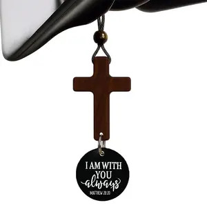 Bible verse car rearview mirror cross pendant, car rearview mirror cross pendant, Christian accessories, Car interior decorative