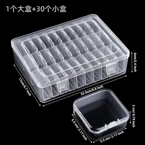 Transparent storage box Large capacity flip compartment storage finishing box Desktop plastic multi-functional dust-proof storage box