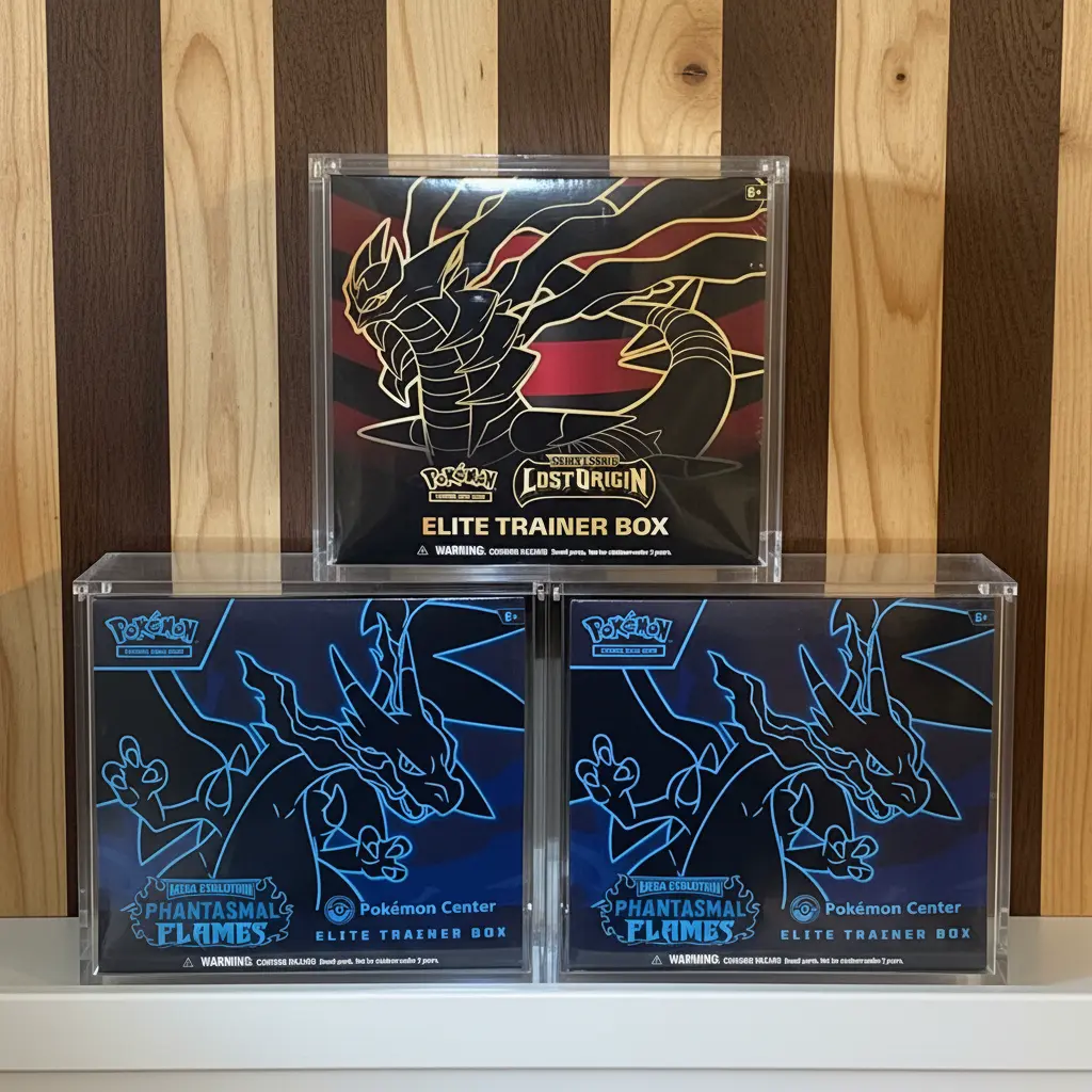 Pokemon ETB Acrylic Case for Elite Trainer Box Storage and Display 99% UV Resistant Magnetic Lid