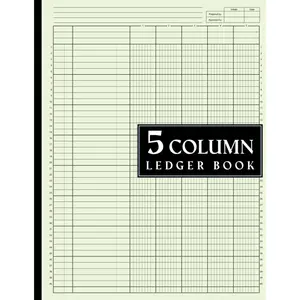 5 Column Ledger Book: Large Accounting Ledger for Bookkeeping / Columnar Pad 5 Columns for Personel Use and Small Business, 8.5 x 11 inches