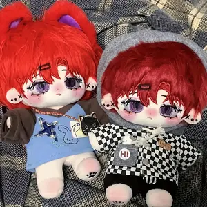 [Ideal Gift] A 20Cm Plush Fashion Doll Featuring Long Red Hair And Large Ears, Perfect for with Various Outfits. an Ideal Gift for The New Year, These Plush Dolls Are Delightful