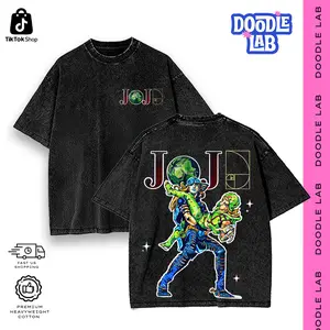 Gyro Zeppeli & Johnny Joestar Hoodie • Graphic Tees Streetwear • Vintage Oversized Acid Wash • Retro Anime Merch • Heavyweight Comfort Cotton