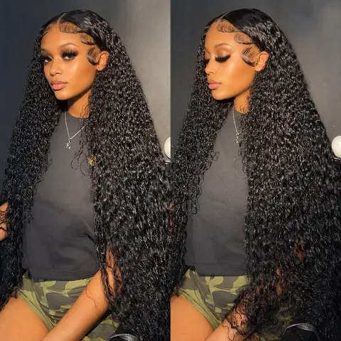 Bling Hair Human Hair Wig Deep Wave 13x4 13x6 Transparent HD Lace Frontal Wig for Women Pre Plucked Brazilian 4x4 Lace Closure Wig Curly 30 Inches 180% Natural Hairline SoHoChic Style #tiktokshopstockup #SohoChic