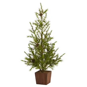 28” Alpine “Natural Look” Artificial Christmas Tree in Wood Planter with Pine Cones 28” Alpine “Natural Look” Artificial Christmas Tree in Wood Planter with Pine Cones