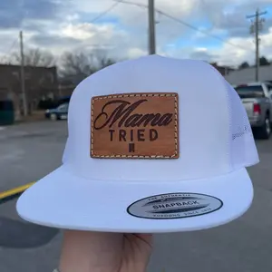 Mama Tried Ultra Flat Bill Leather Patch Hat