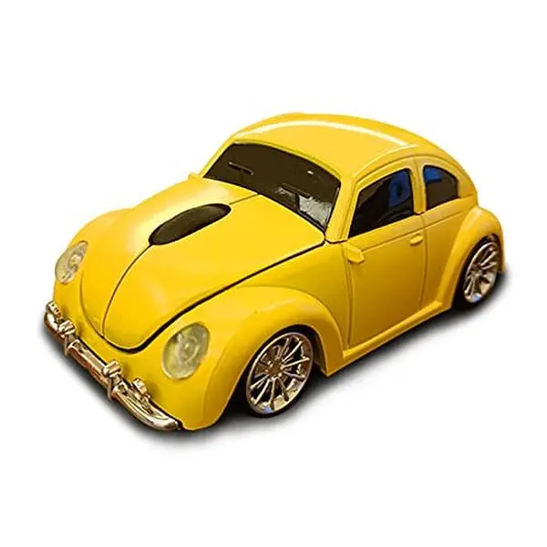 Wireless Mouse   Cool Sports Car Shaped 2.4ghz Optical Gaming For Computer Pc Notebook Laptop - Yellow