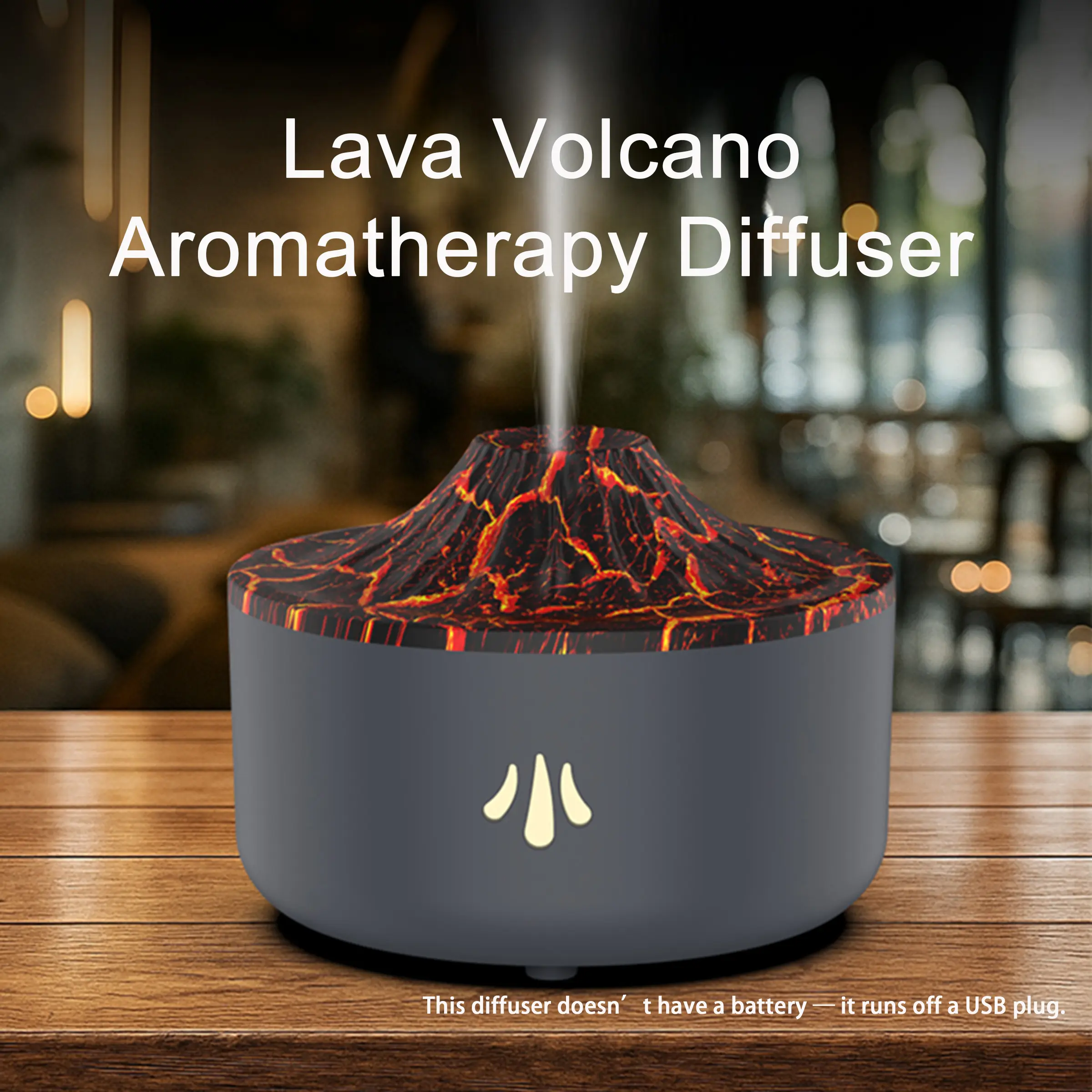 Volcanic Lava Essential Oil Diffuser, Colorful LED Light Humidifier, Ultrasonic Fine Mist Spray Up to 20cm, Air Purifying Aromatherapy Gift, Aroma Diffuser Humidifiers, Aromatherapy Diffusers