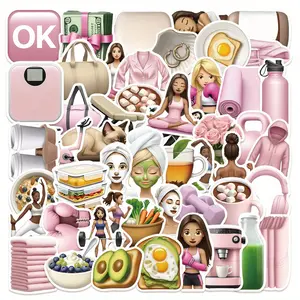 50pcs Gym Girls' Series Stickers, Suitable for Faith Based Designs Such As Scrapbooks, Diaries, Laptops, Water Bottles, Cars, Etc., with Positive Messages As Gifts, Universal Car Sticker