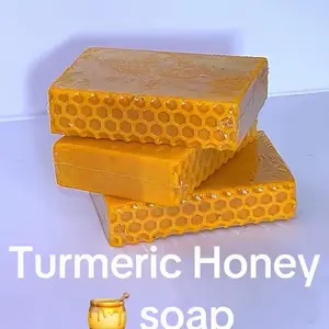 Turmeric Honey & Kojic Acid Brightening Soap 4 oz Bar for Dark Spot Reduction & Acne Soothing Daily Use