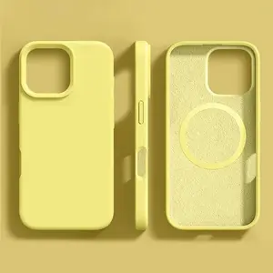 Magnetic Silicone Phone Case, Liquid Silicone Magnetic Phone Case, Shockproof Phone Accessories Compatible with iPhone 17 16 15 14 Plus 13 12 Pro Max, Cellphone Cover