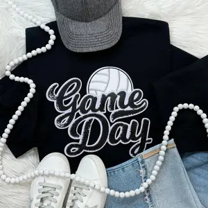Black Sequin Volleyball Game Day Patch